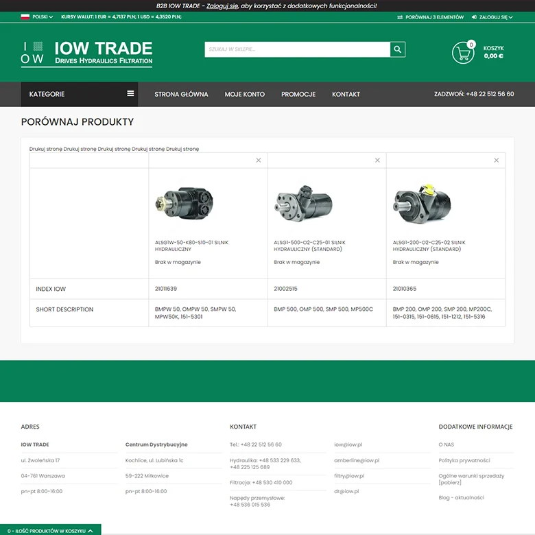 IOW Trade — porównywarka produktów w platformie Magento B2B
